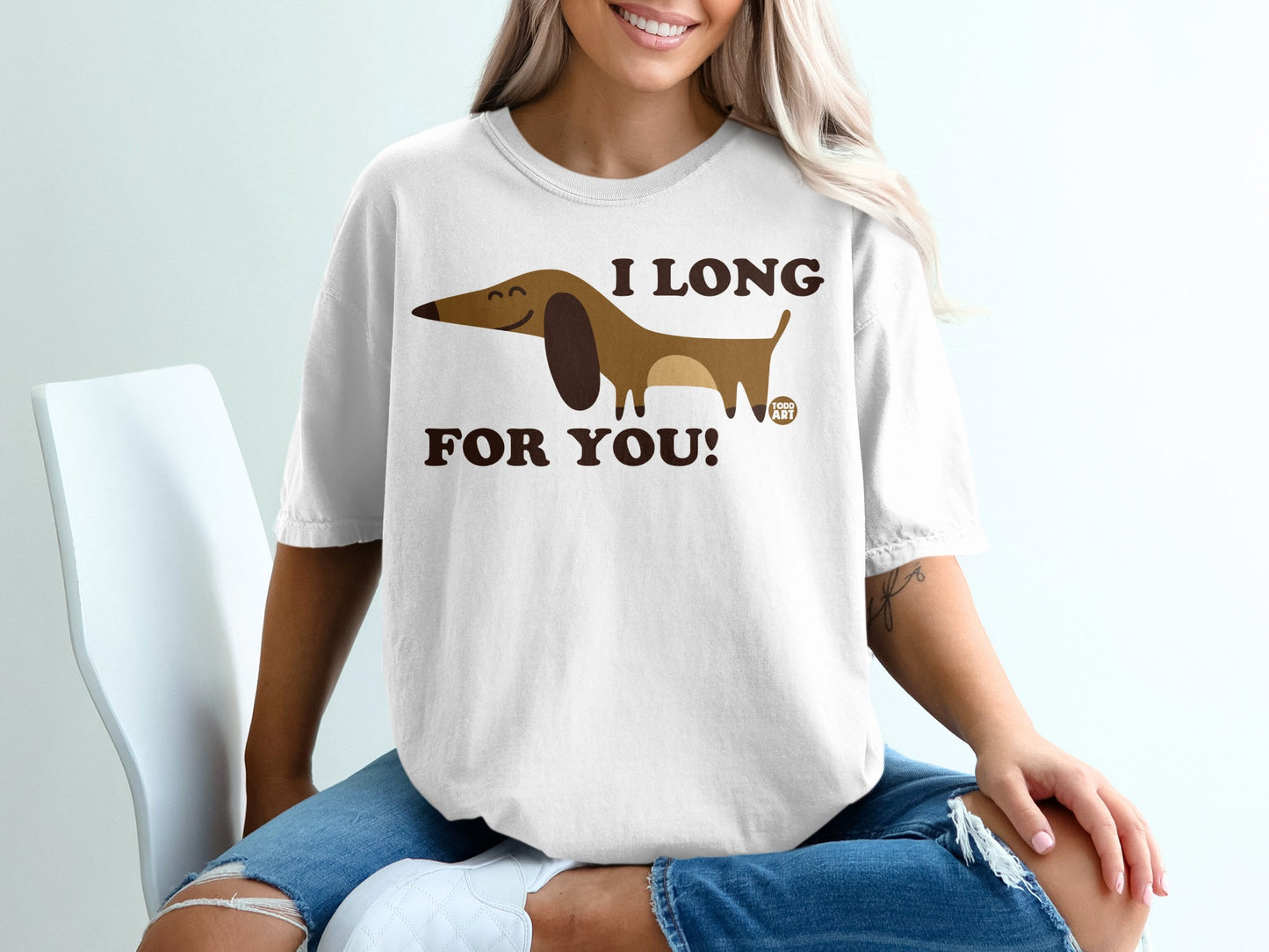 I Long For You Cute Dachshund Graphic T-Shirt