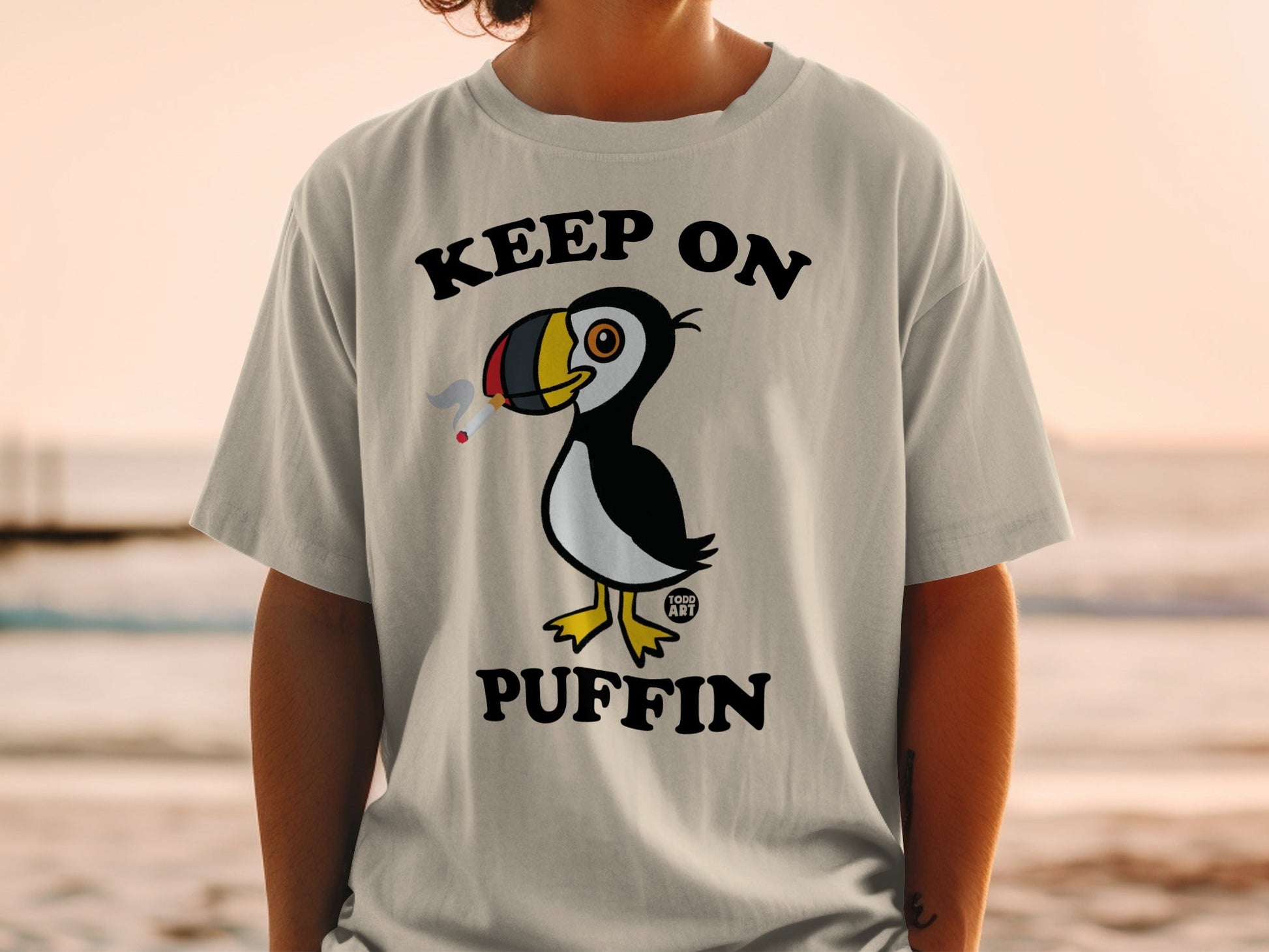 KEEP ON PUFFIN Printed Graphic T-shirt