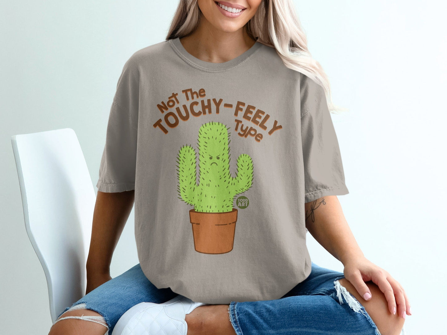 Not The Touchy Feely Type Cactus Graphic T-Shirt