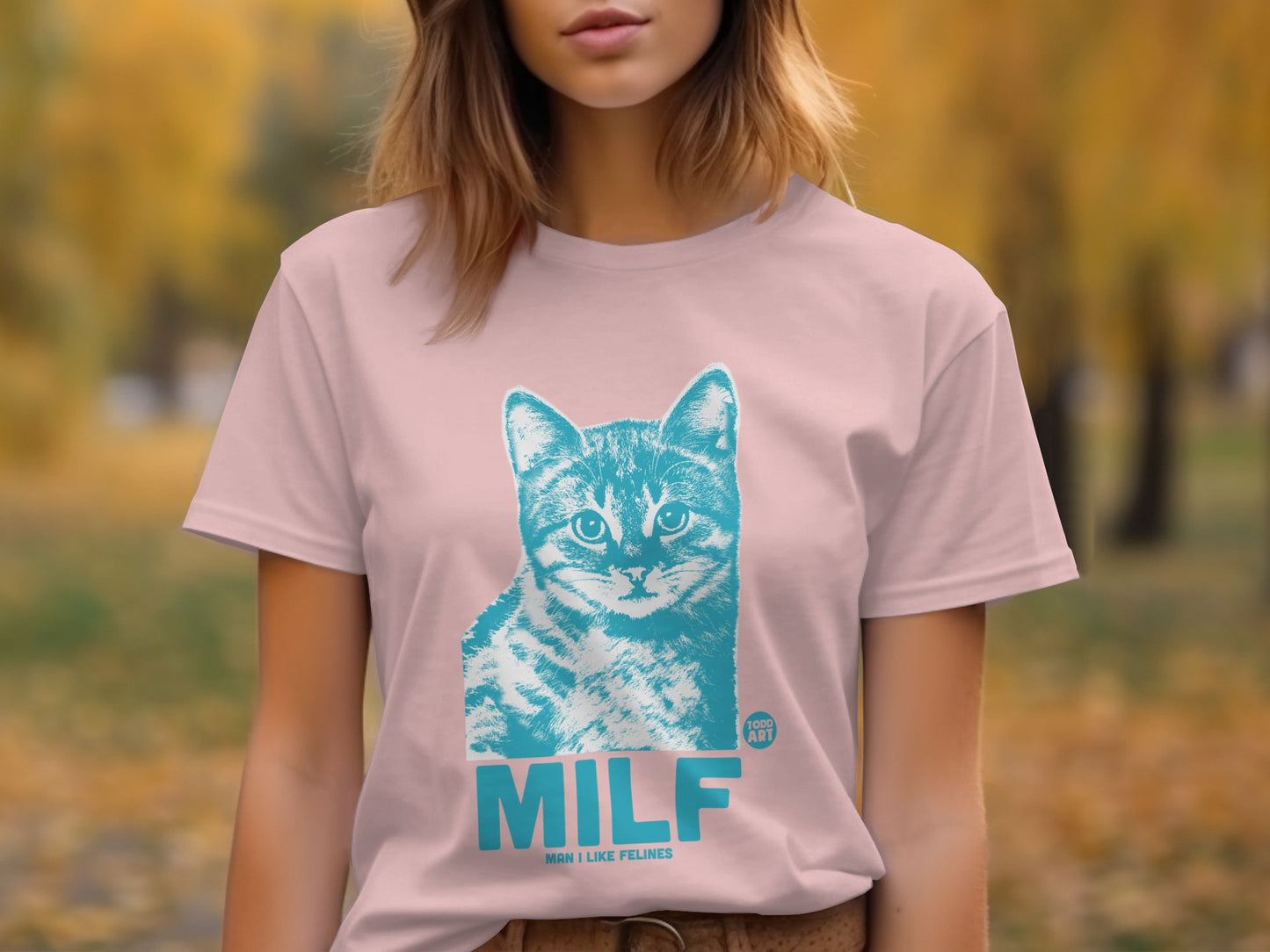 Cute Vintage Cat Graphic MILF Man I Like Felines Shirt