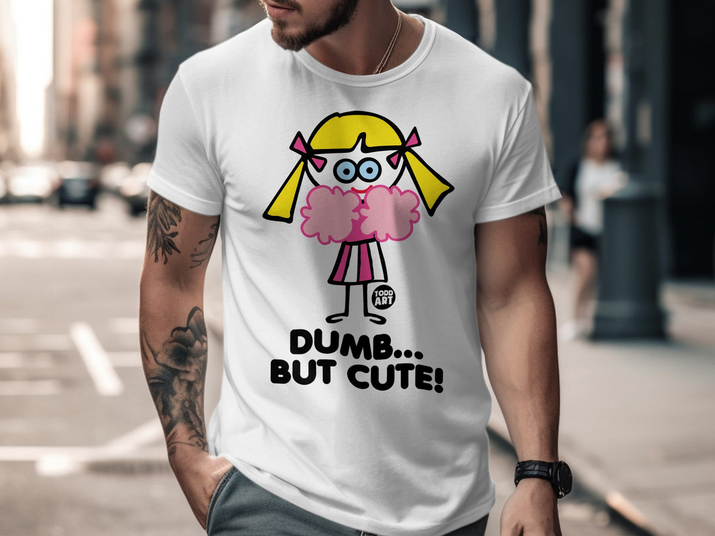 Dumb But Cute Cheering Character Design T-shirt