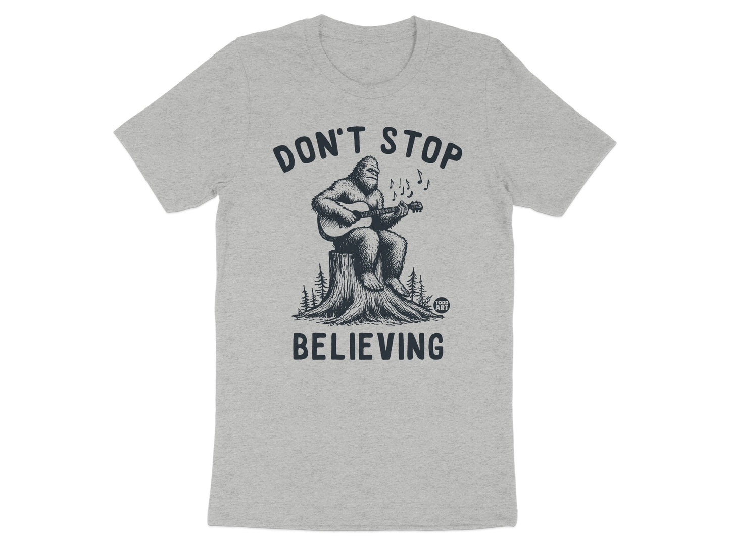 Don't Stop Believing Bigfoot Guitar Graphic T Shirt