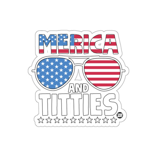Fun 'Merica And Titties Patriotic Sunglasses Sticker