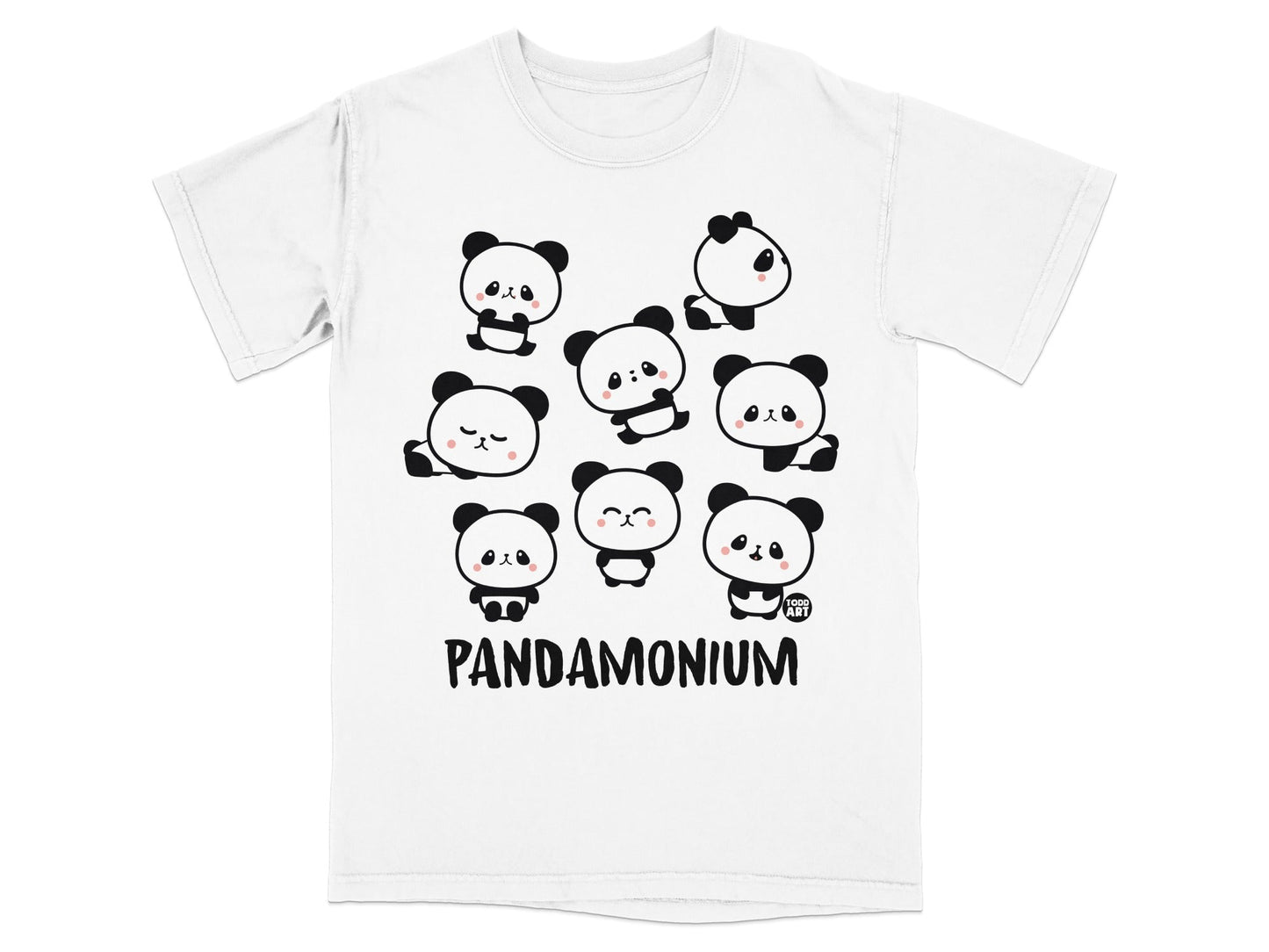 Cute Panda Faces Pandamonium Graphic T-Shirt