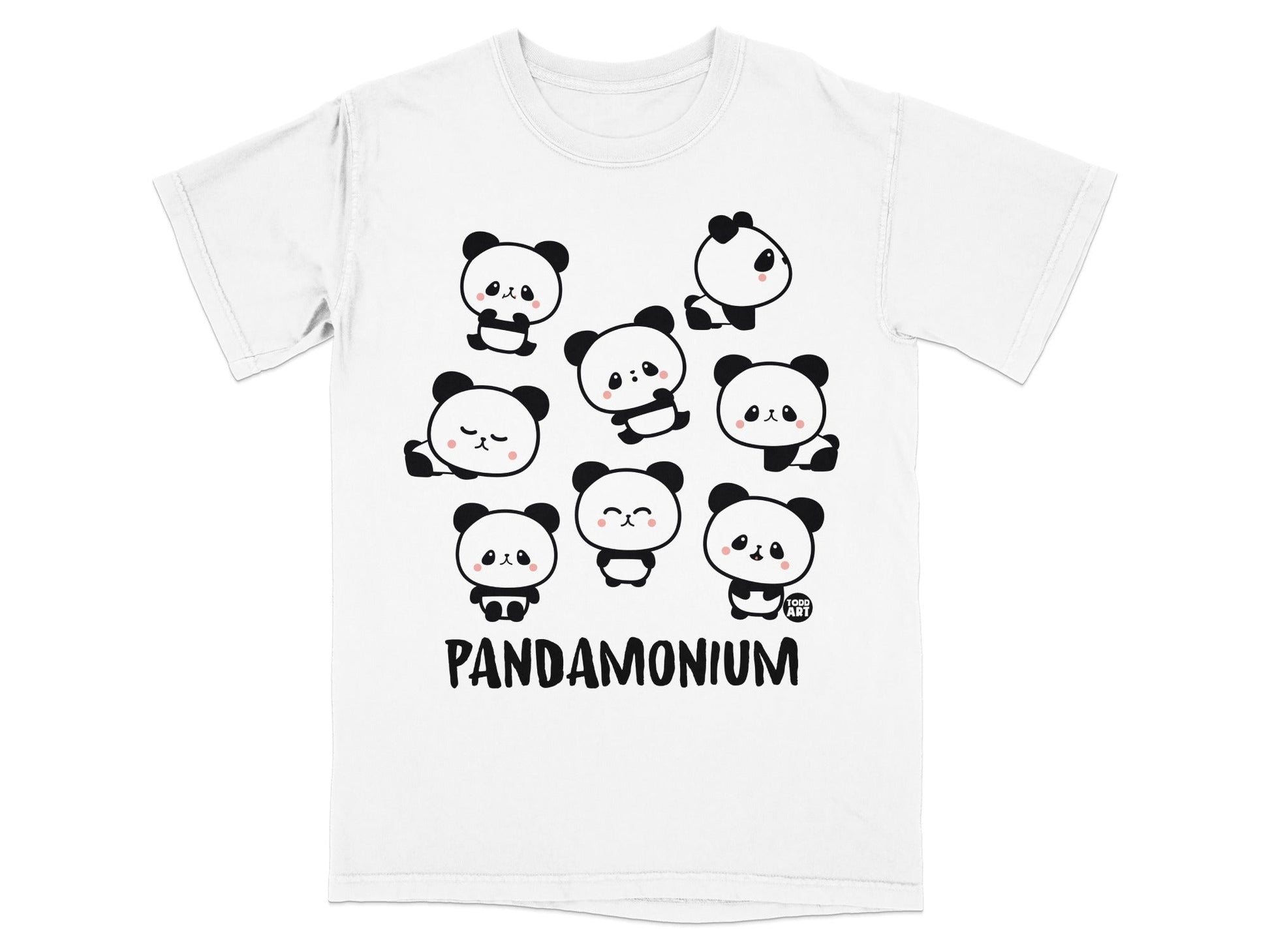 Cute Panda Faces Pandamonium Graphic T-Shirt
