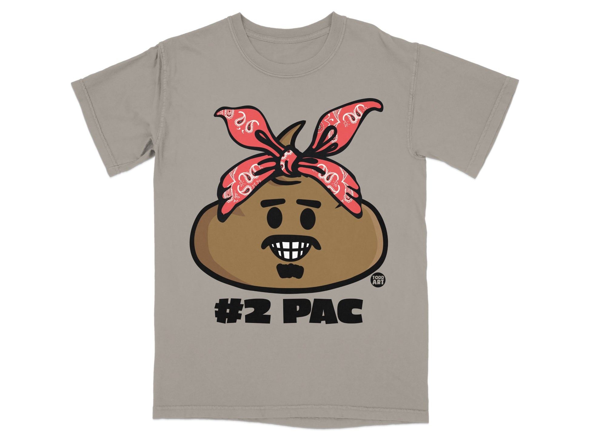 Brown emoji with bandana, buck teeth, and "#2 PAC" text.