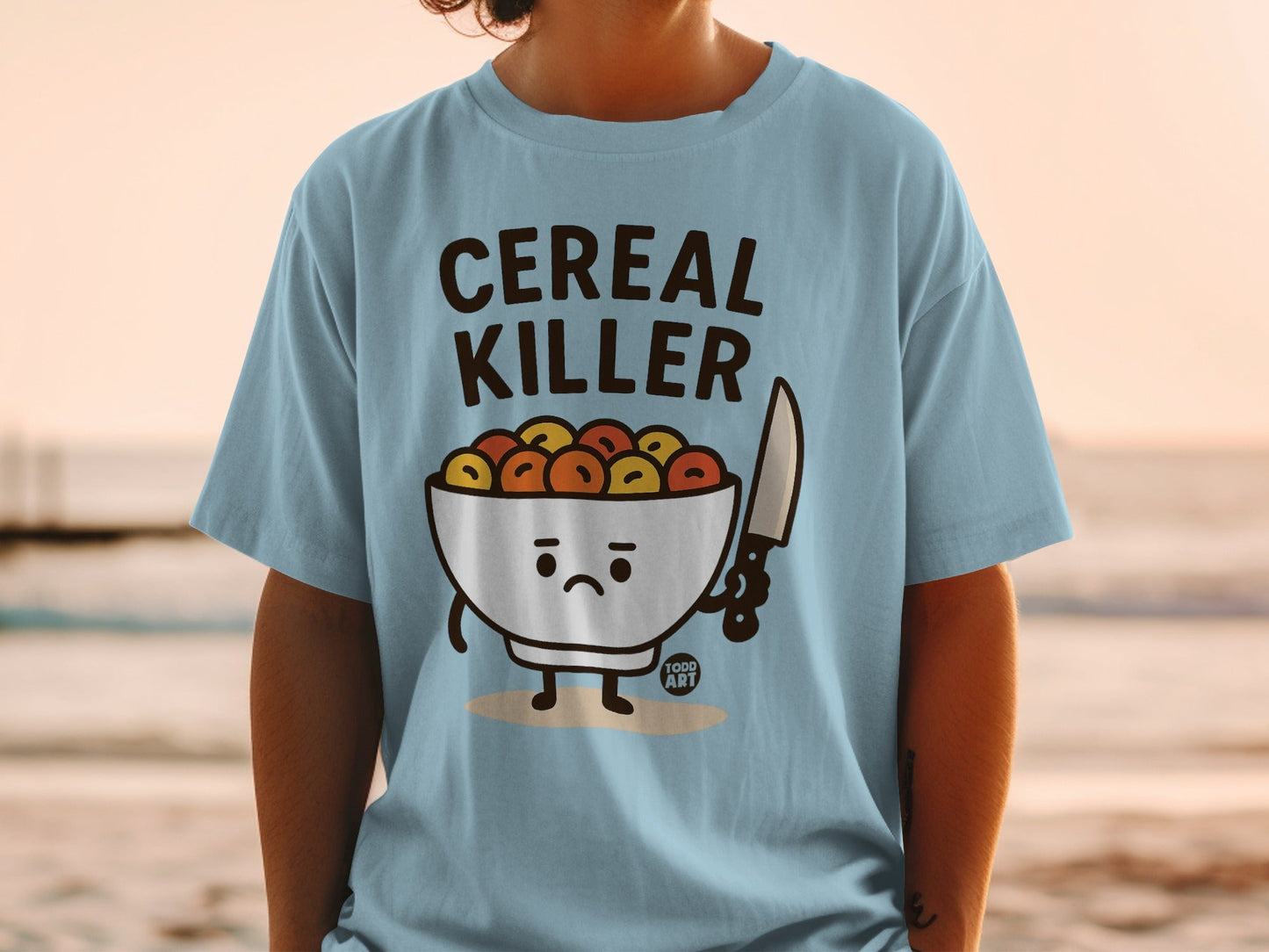 Funny Cereal Killer Graphic Tee for Humorous Outfit