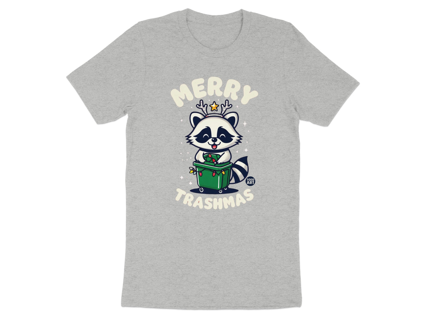 Merry Trashmas Raccoon With Trash Can Graphic Shirt