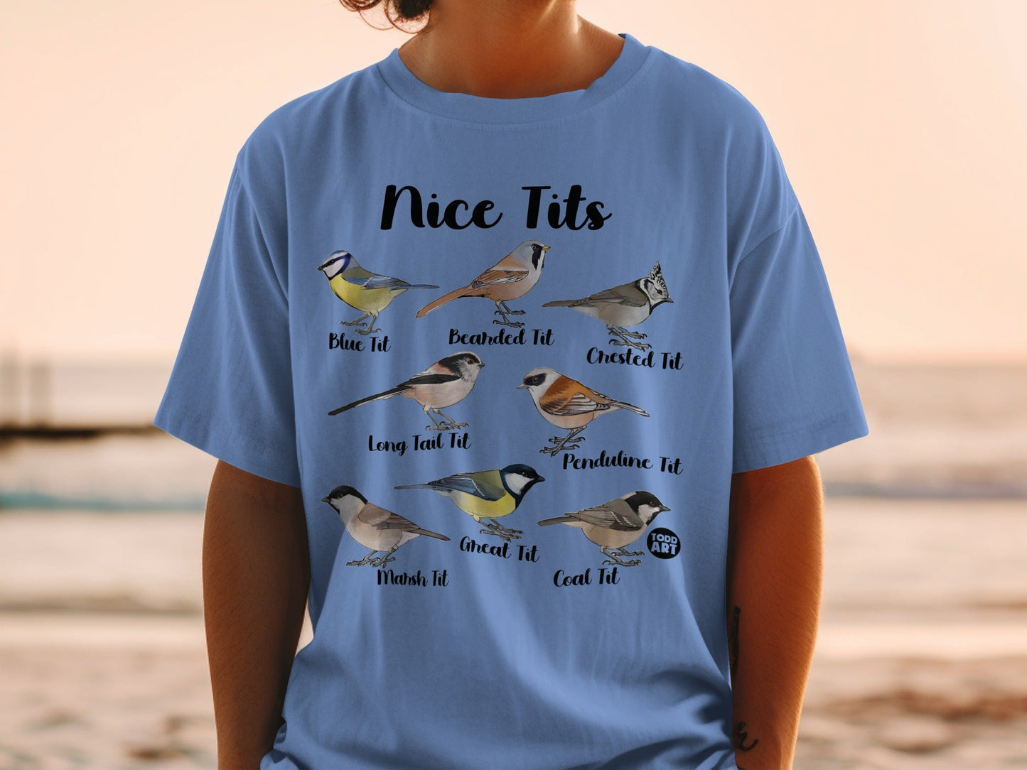 Funny Birds Nice Tits Graphic Tee Shirt for Bird Lovers