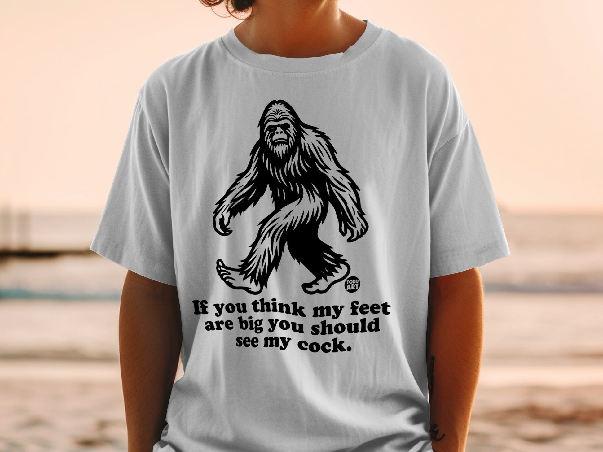 Bigfoot Graphic with Funny Quote White Shirt