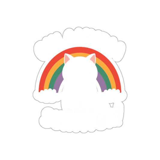 Chlamydia Survivor Cute Cat Rainbow Illustrated sticker
