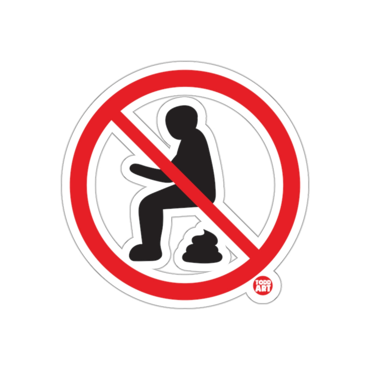 No Pooping Symbol Within a Circle Borderline sticker