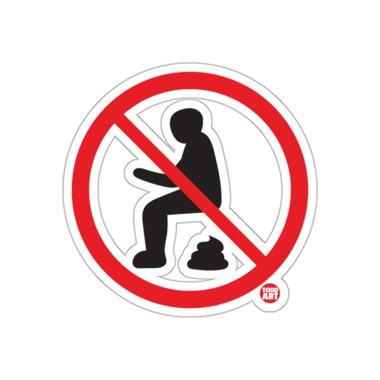 No Pooping Symbol Within a Circle Borderline sticker