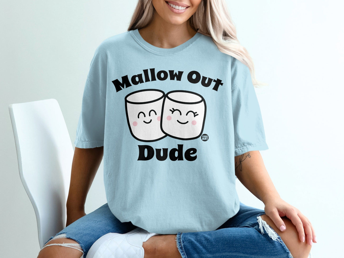 Mallow Out Dude Shirt with Cute Marshmallow Graphics