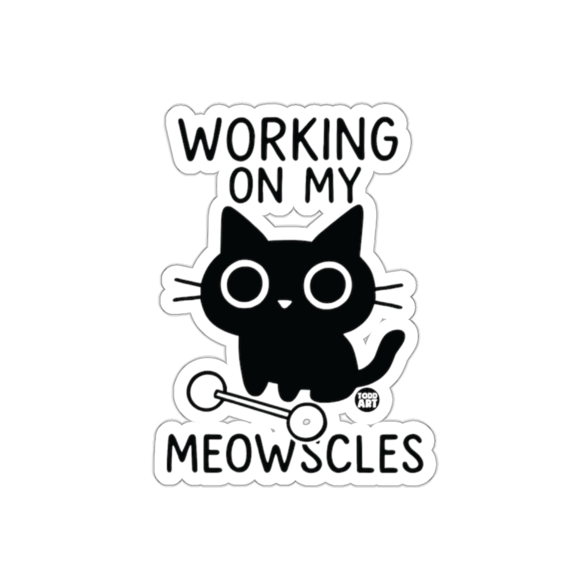 Working On My Meowscles Funny Workout Sticker Product