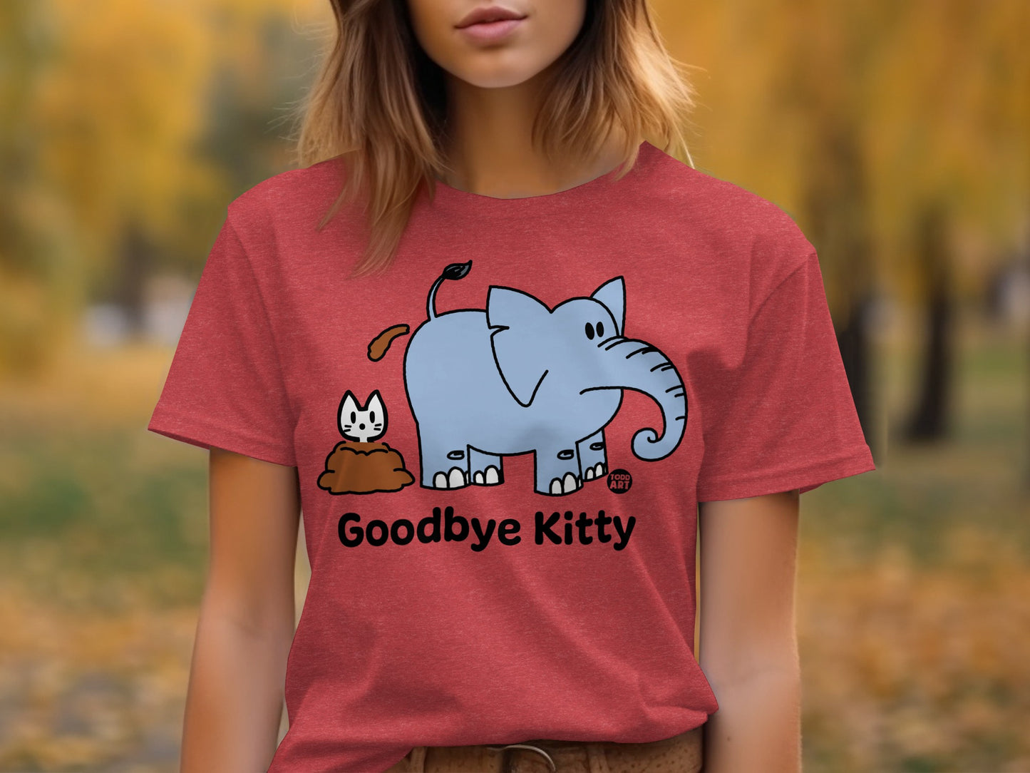 Goodbye Kitty Funny Elephant T-Shirt Fun Graphic Top