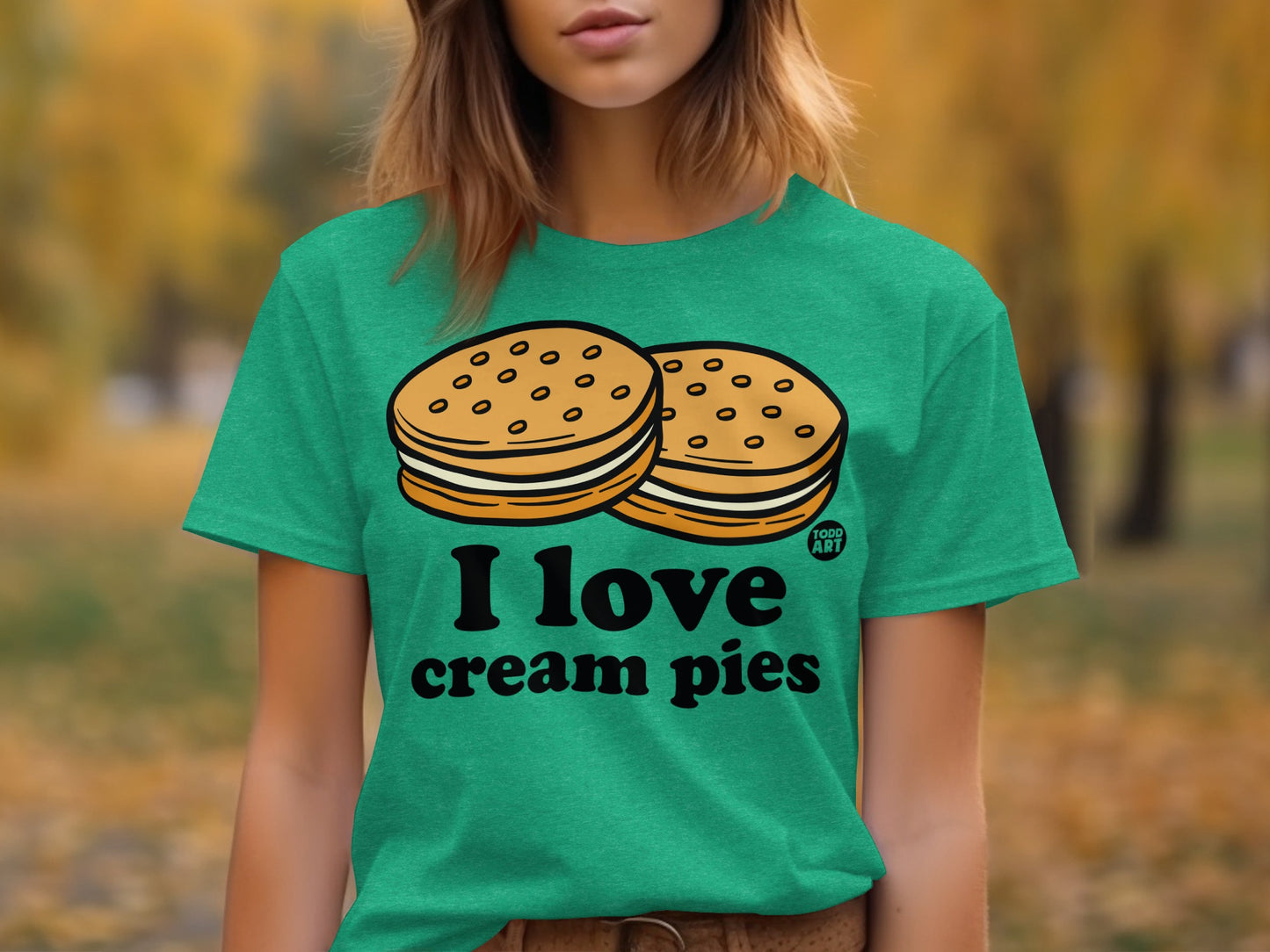 I Love Cream Pies Graphic Tee Fun Statement Shirt