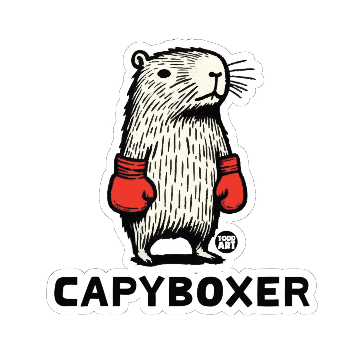 Capyboxer Todd Art Sticker
