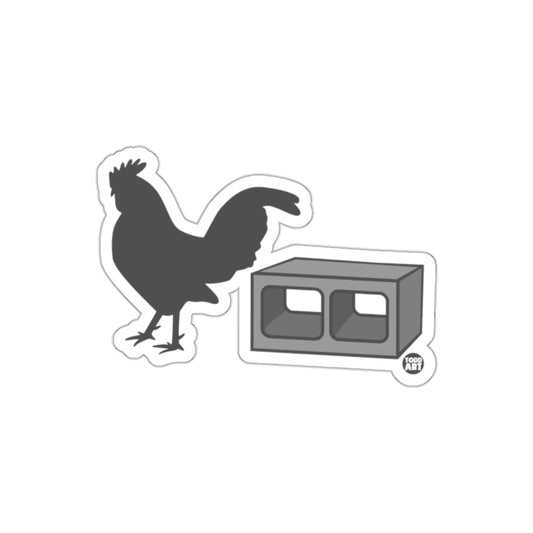 Rooster and Cinder Block Graphic Sticker Design