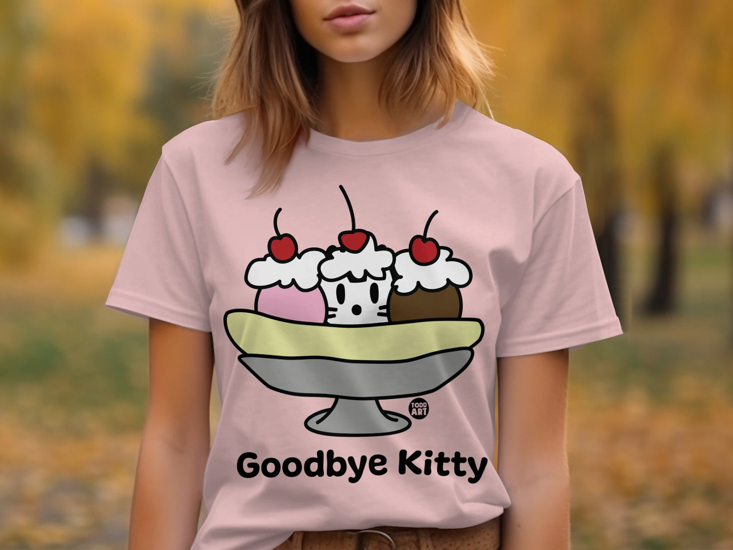 Goodbye Kitty Ice Cream Illustration Shirt