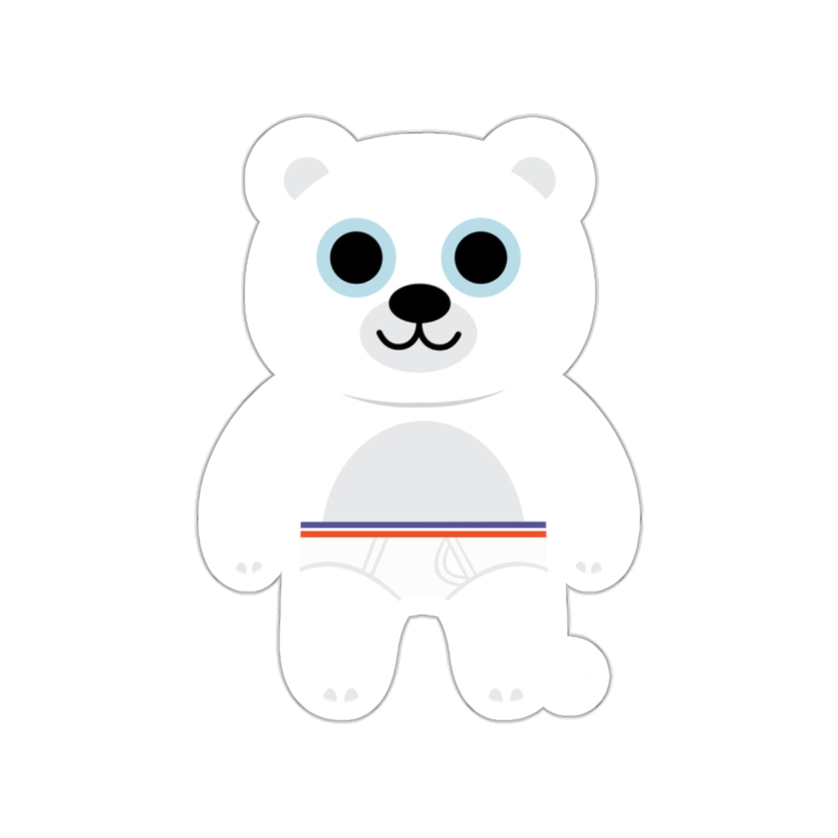 Cute White Bear with Blue Eyes Kids Toy