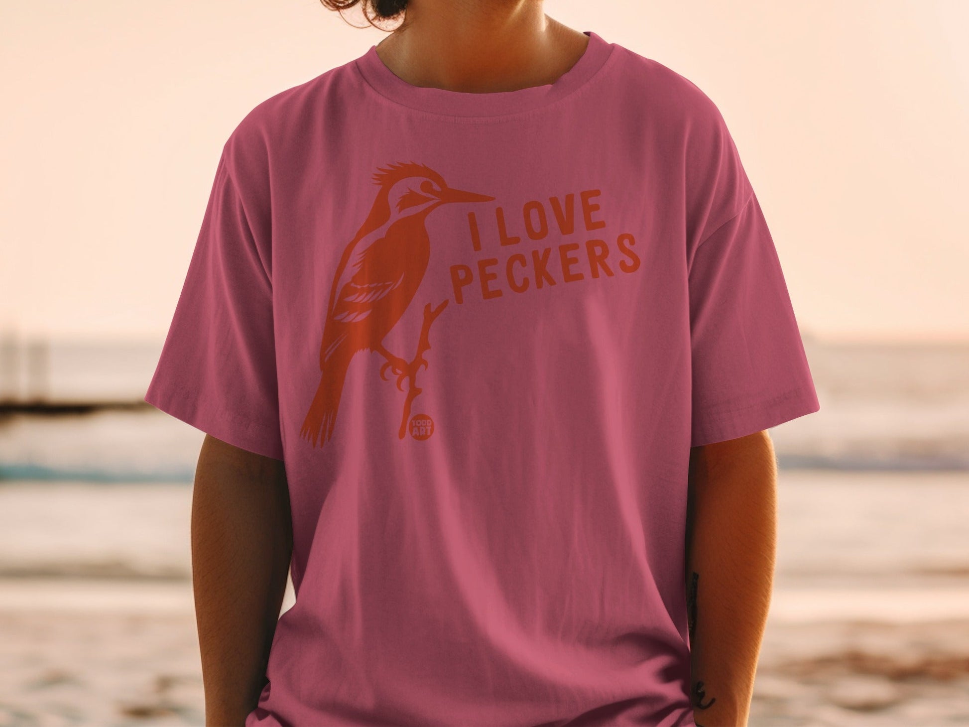 I Love Peckers Funny Bird Graphic T-Shirt Product