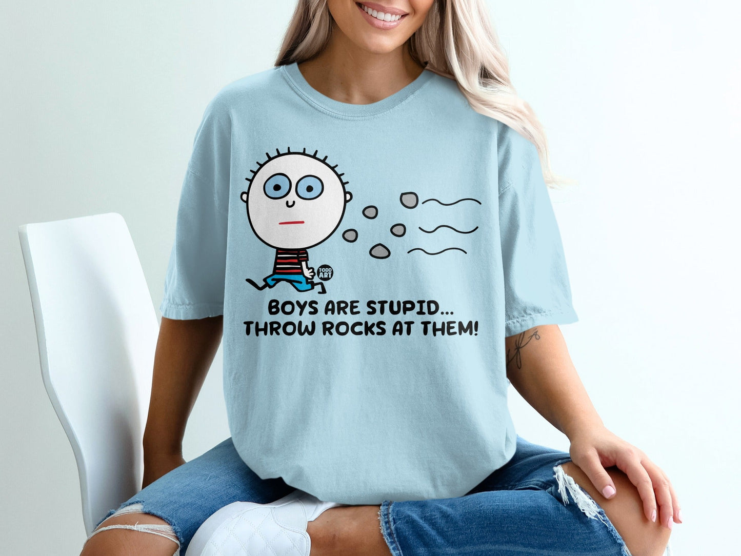 Boys Are Stupid Throw Rocks At Them T-Shirt