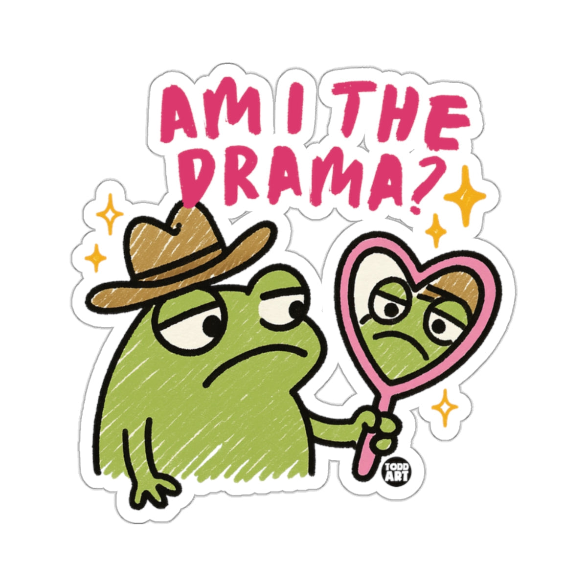 Am I The Drama Question Frog Cowboy Hat Mirror 