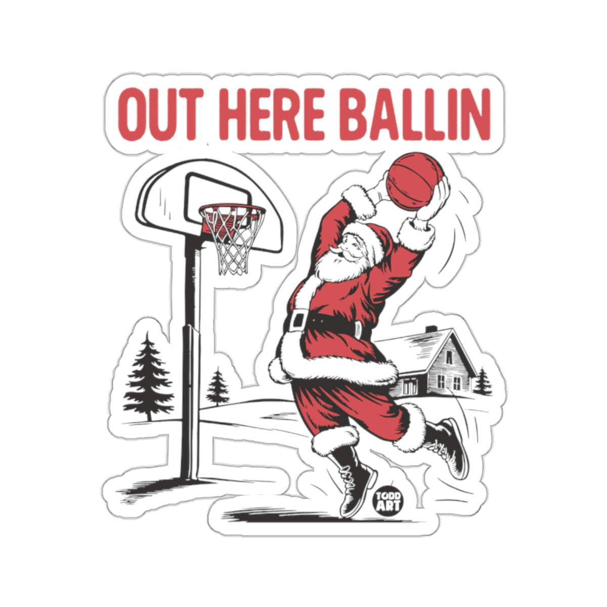 Santa Claus Basketball Dunk Out Here Ballin 