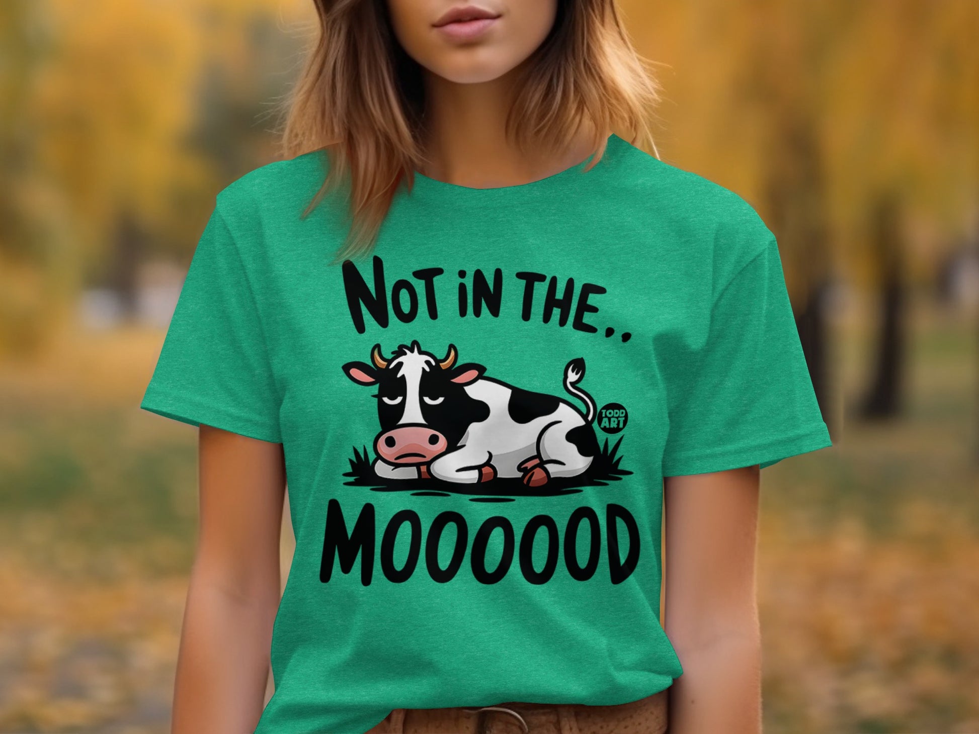 Not in the Mooooood Cow Graphic T-shirt