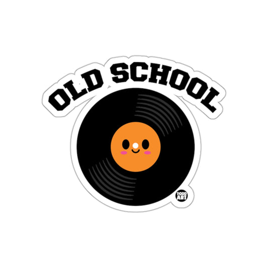 Old School Vinyl Record Design with Cute Face sticker