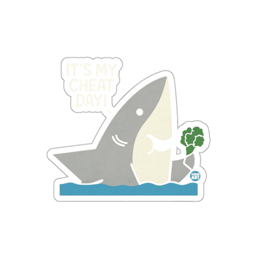 Shark With Broccoli Says Its My Cheat Day Funny sticker