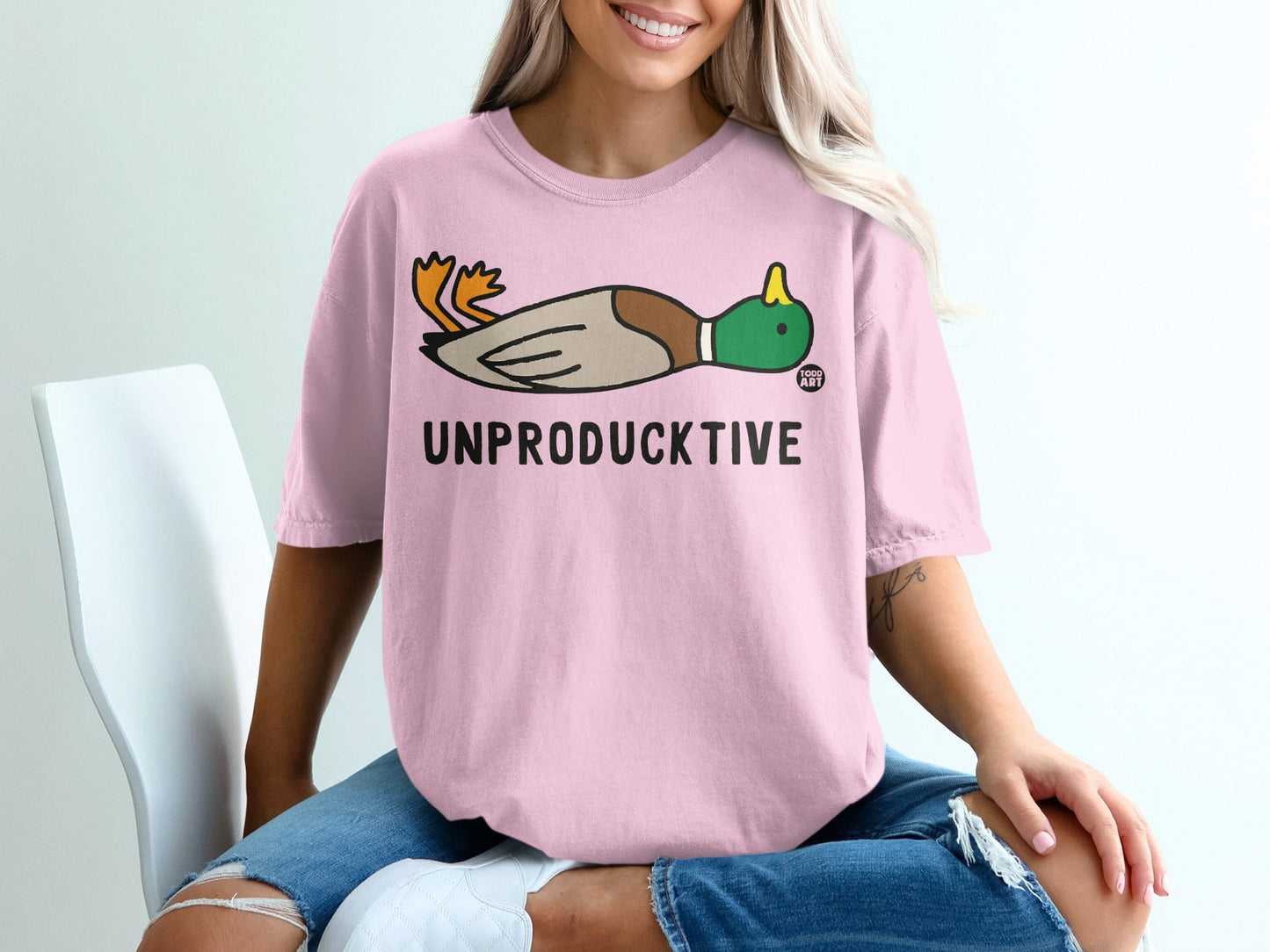 Unproductkive Duck Funny Graphic T-shirt