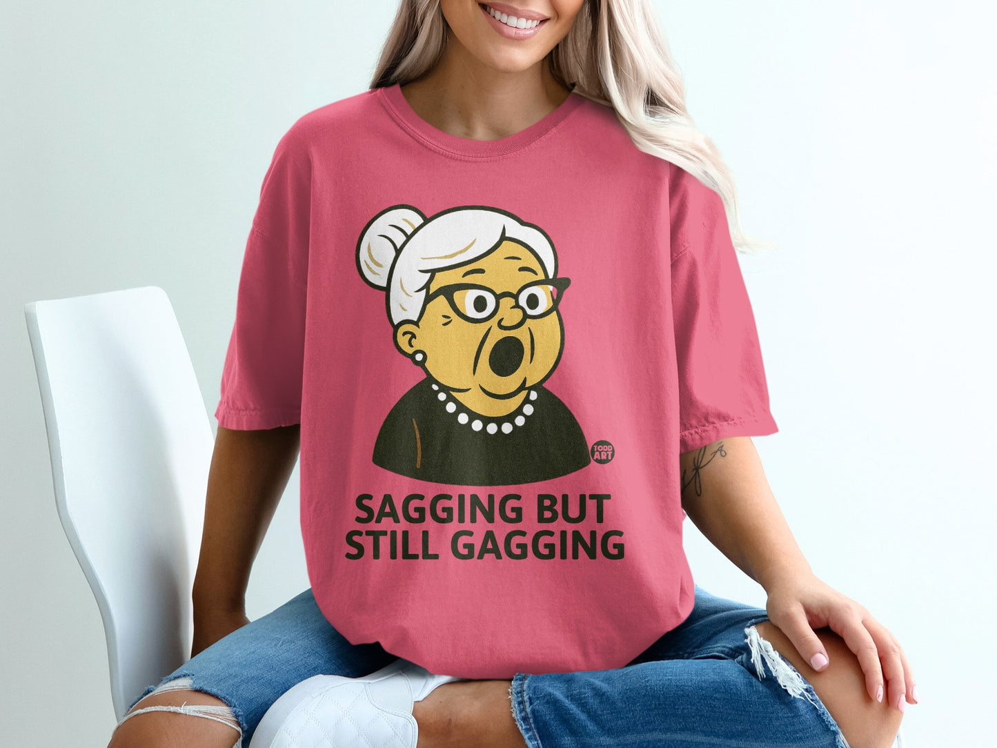 Grandma Sagging But Still Gagging Funny Pink product type