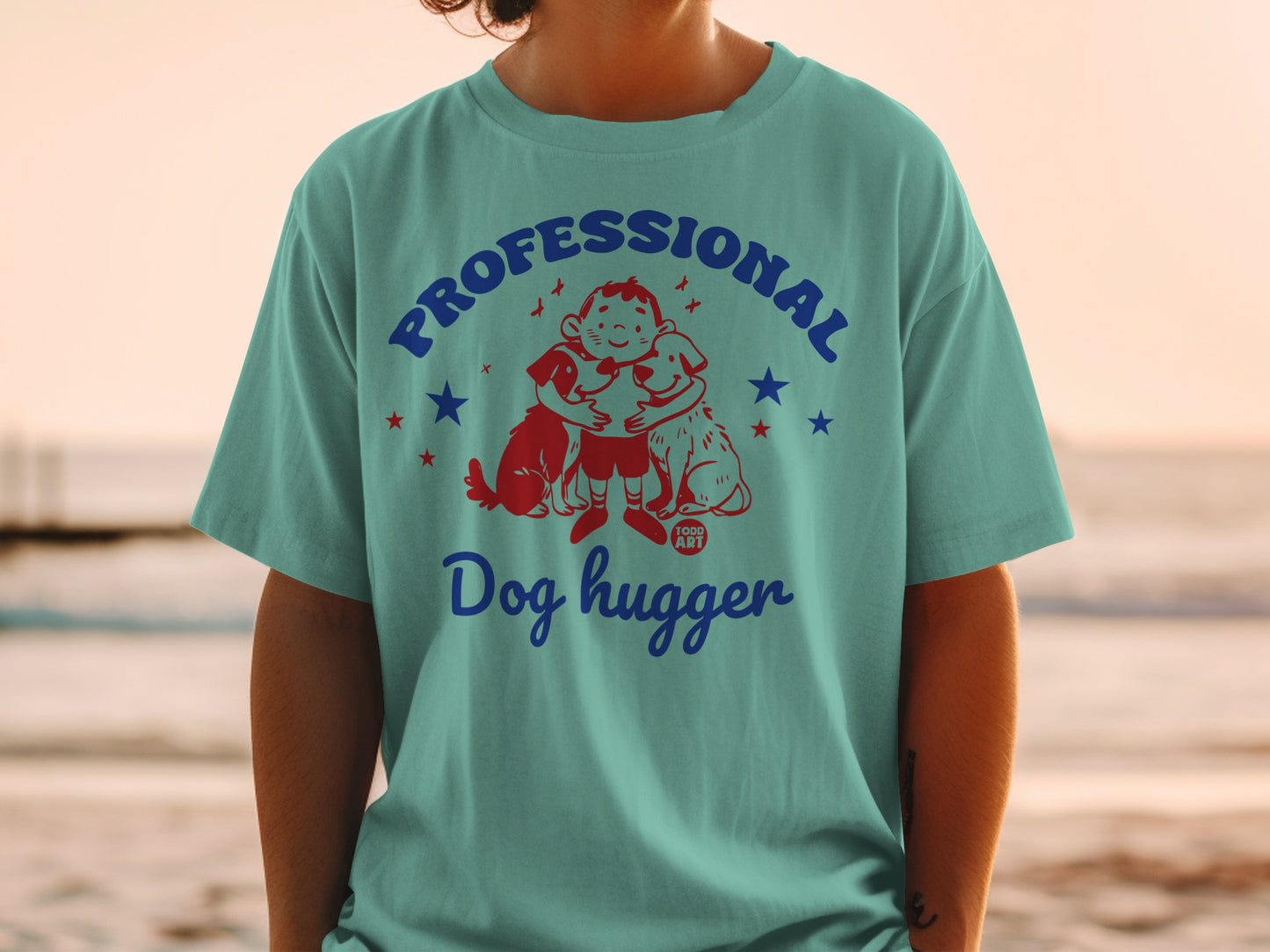 Professional Dog Hugger Funny Graphic Tee Shirt