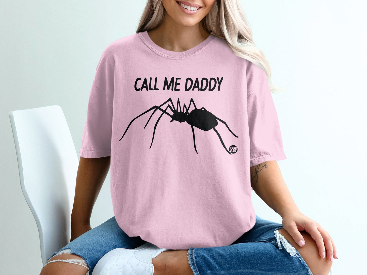 Call Me Daddy Funny Spider Graphic T-shirt for Women