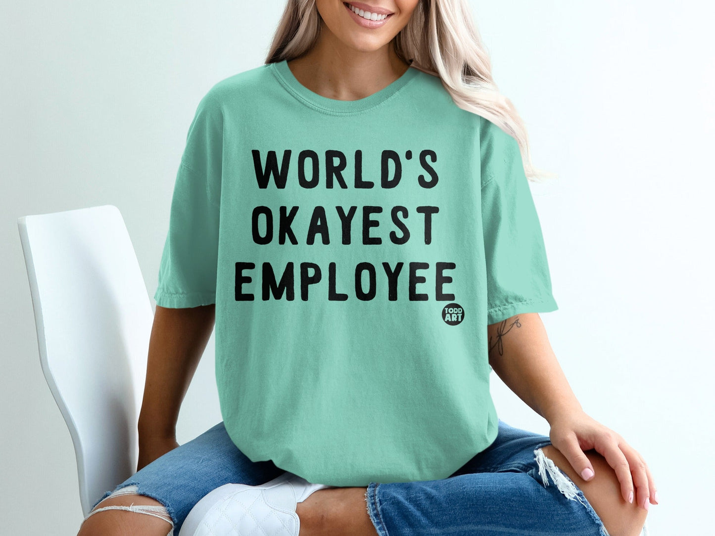 World's Okayest Employee Funny Humorous Tee