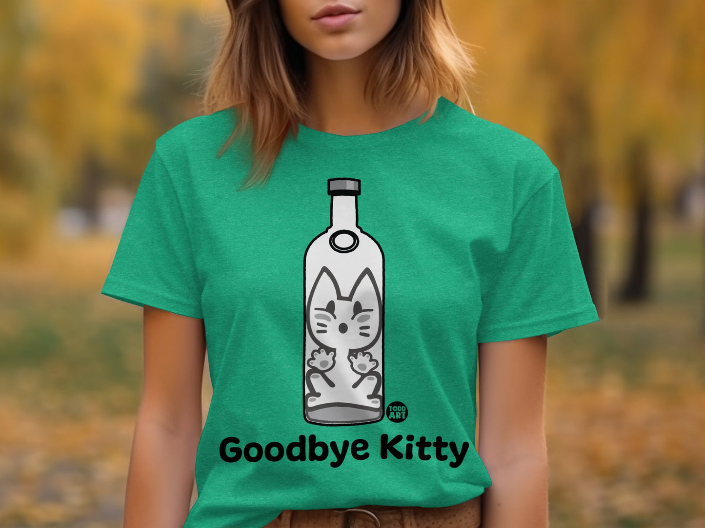 Unique Goodbye Kitty T-Shirt Custom Graphic Design