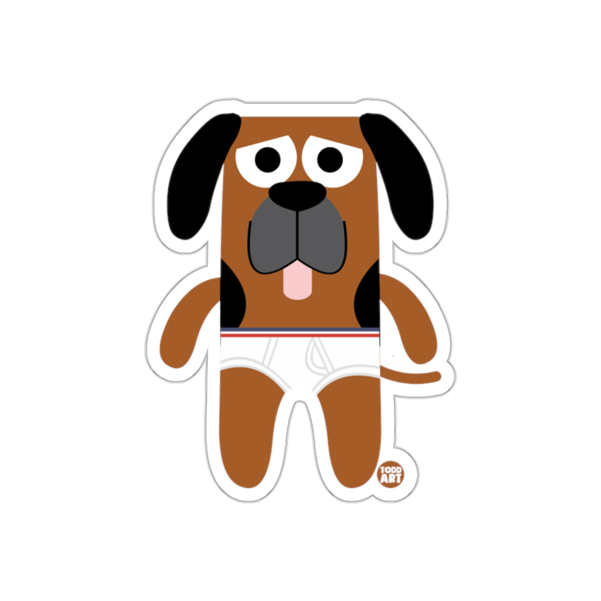 Cute Cartoon Dog with Boxer Shorts Sticker