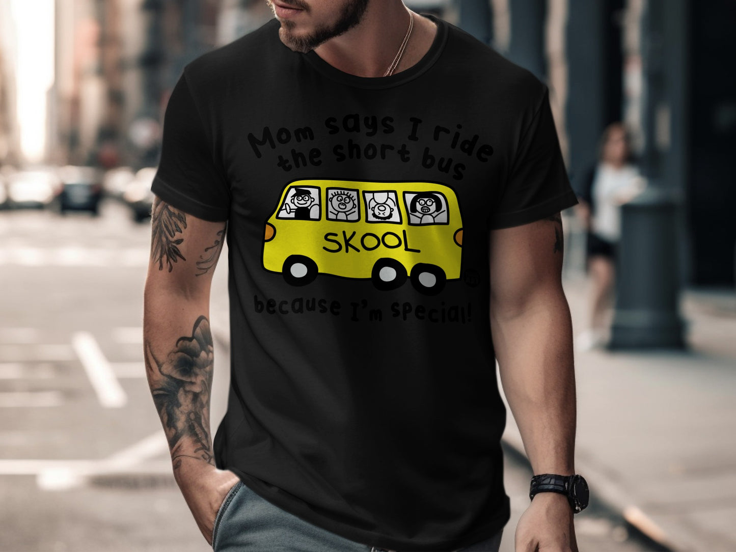 Mom Says I Ride the Short Bus Skool T-Shirt