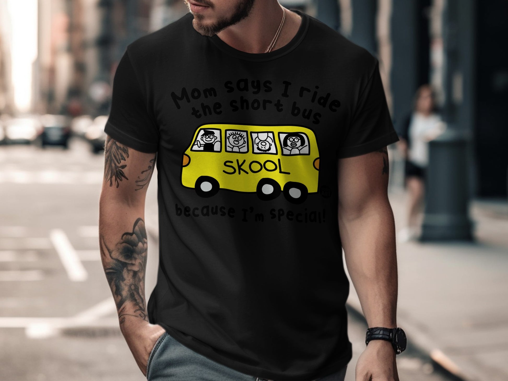Mom Says I Ride the Short Bus Skool T-Shirt
