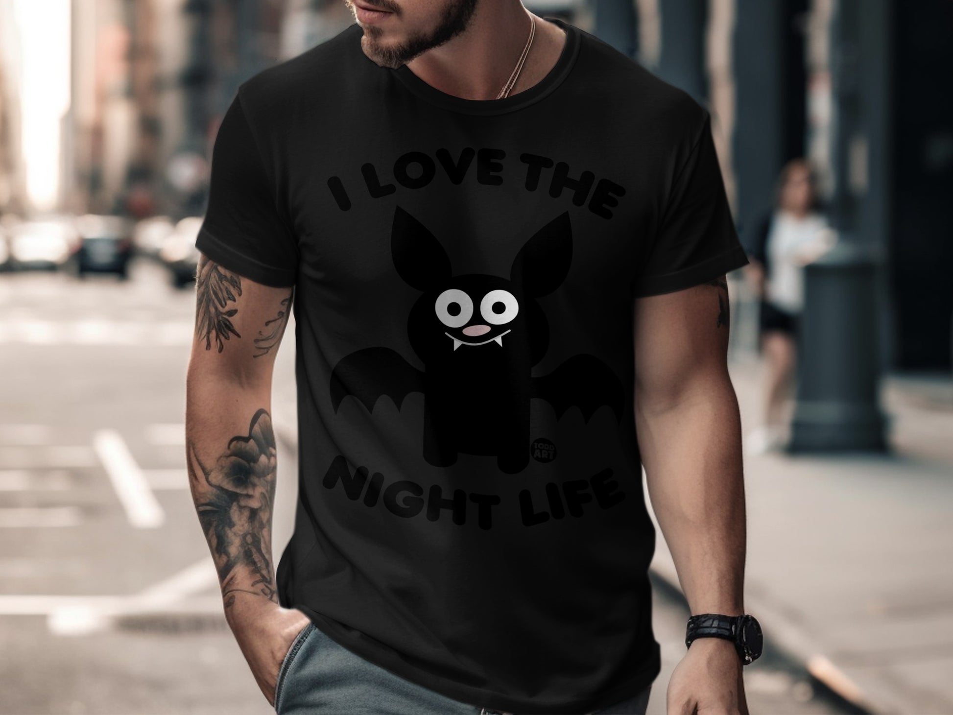 I Love the Night Life Funny Bat Graphic Tee