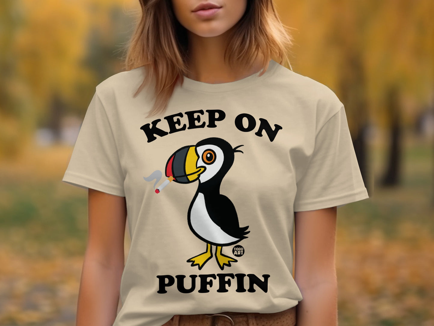 Keep on Puffin Graphic T-Shirt Fun Casual Top