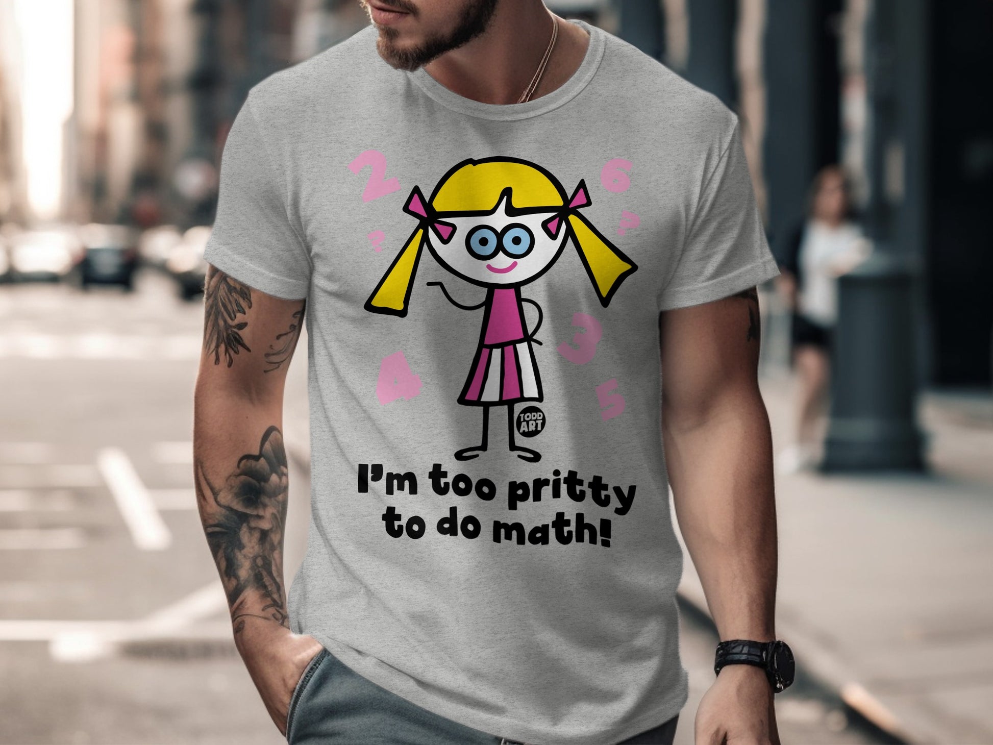I'm too pritty to do math funny graphic t-shirt