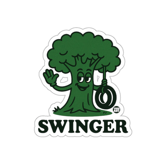 Swinger Tree with Tire Swing Cartoon Art Design sticker