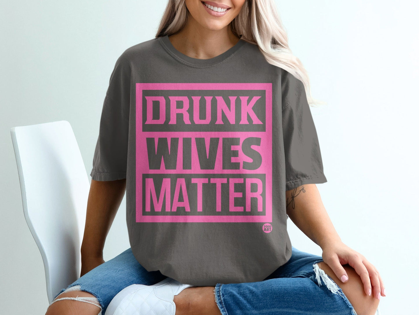 Drunk Wives Matter Graphic Tee for Casual Wear