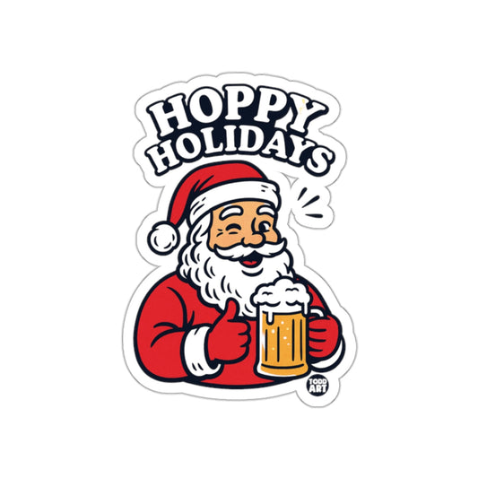 Hoppy Holidays Santa with Beer Sticker