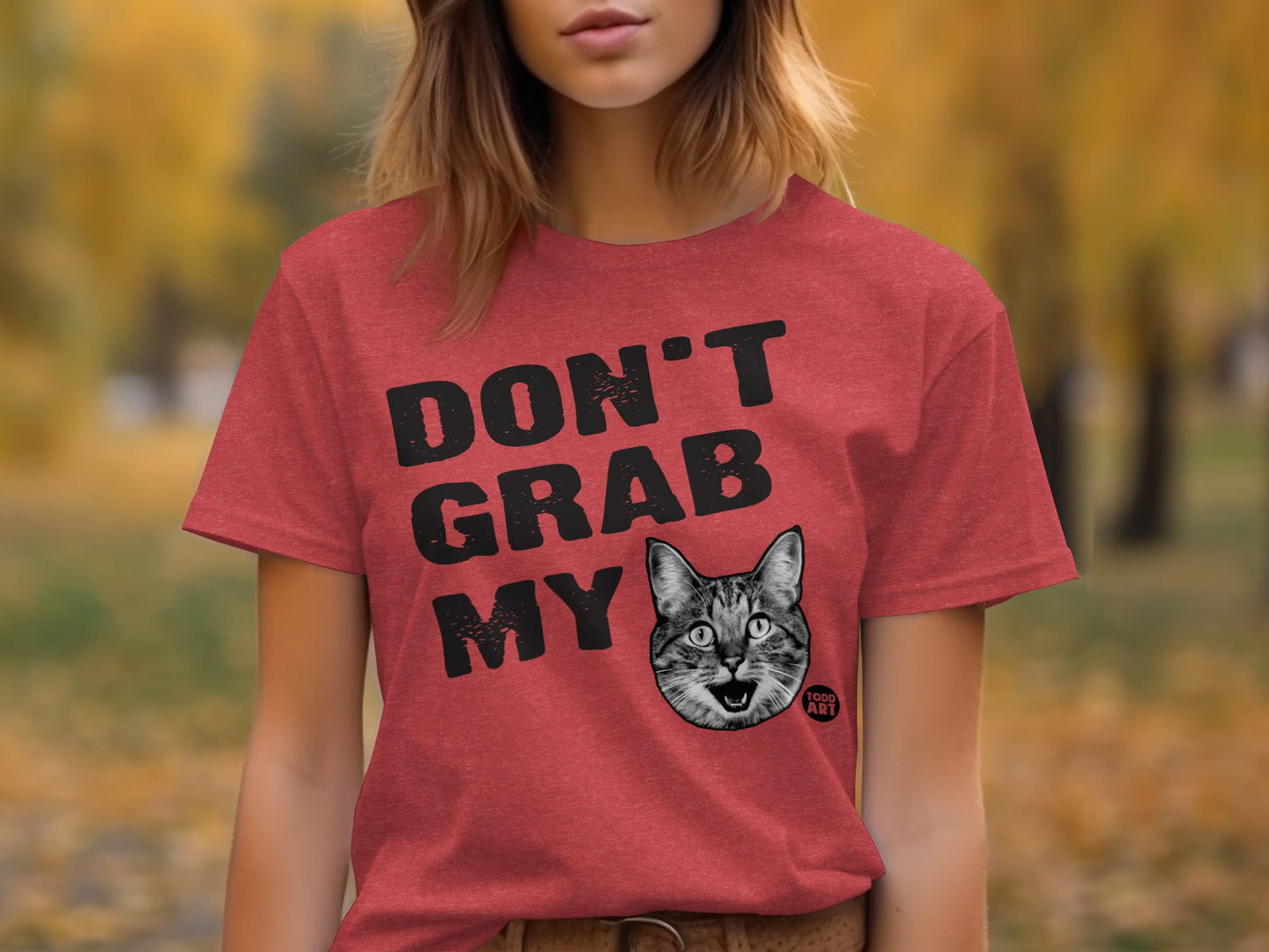 Don't Grab My Cat Graphic Statement T-shirt