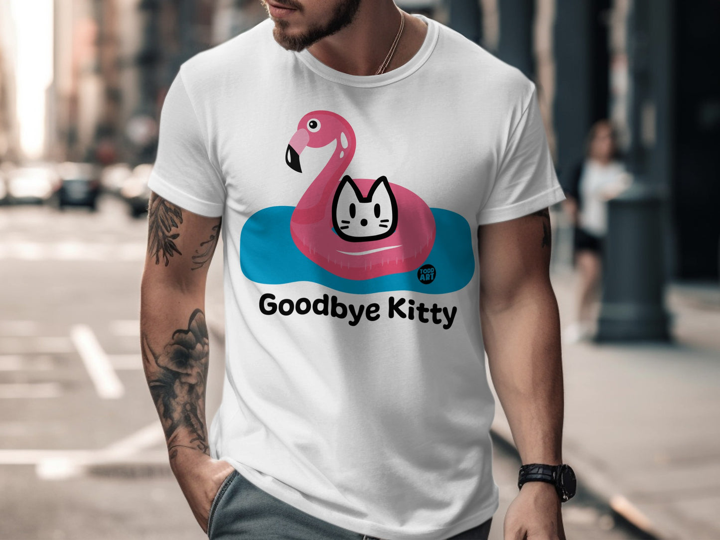 Goodbye Kitty Inflatable Flamingo T-shirt