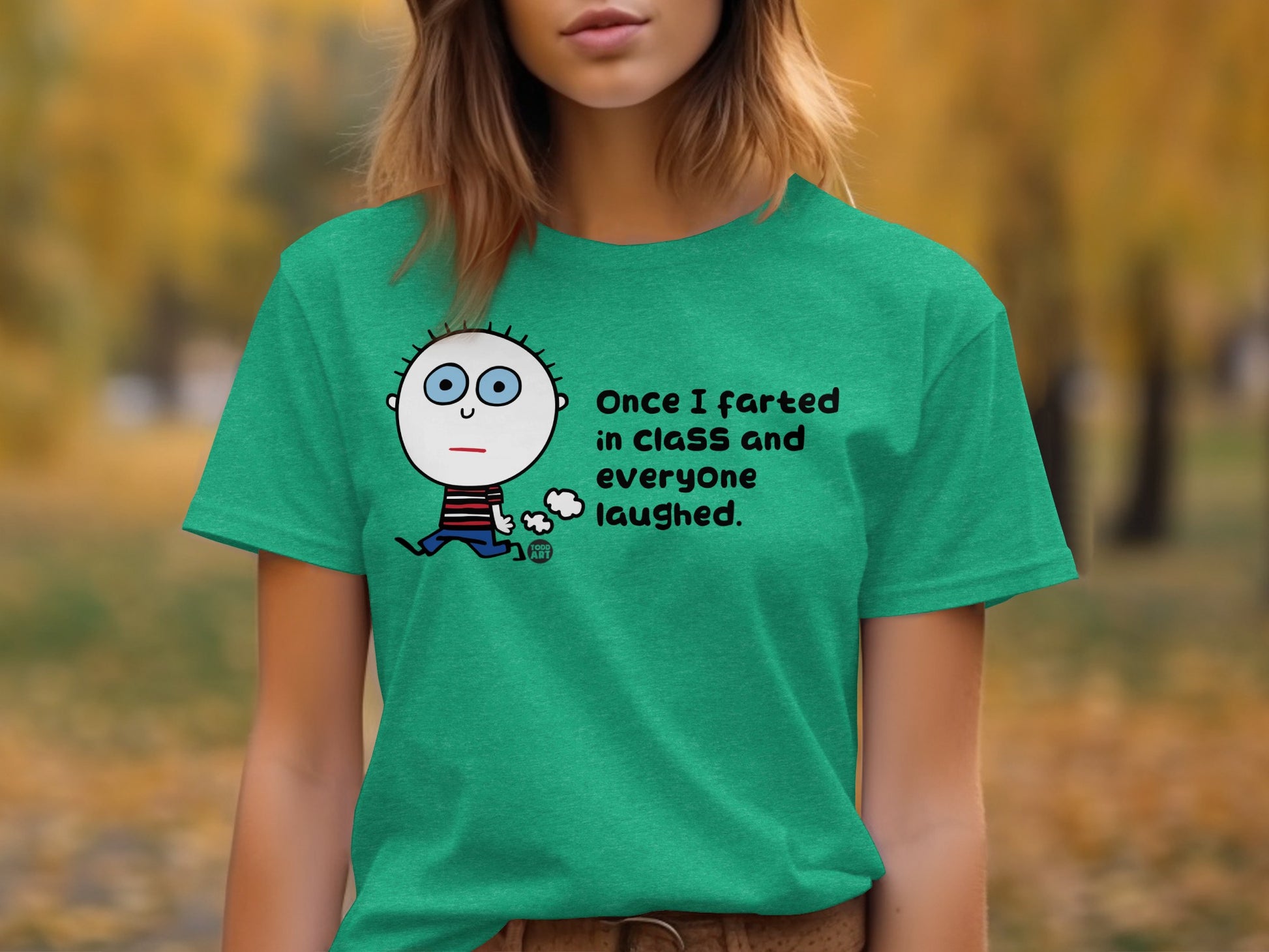 Funny Cartoon Character Fart Joke Humorous Shirt